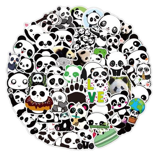 Autocollants En Forme De Petit Panda, 50 Pièces, Graffiti Classique, Pour Valise, Ordinateur Portable, Skateboard, Dessin Animé, Jouet, Bagage, Animal Mignon
