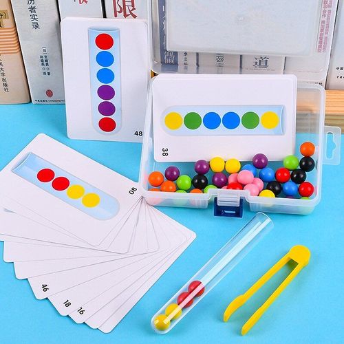 Jeu De Perles Et De Boules En Bois Montessori Pour Enfants, Jouet Éducatif, Cadeau Pour Bébé, 1 Ensemble