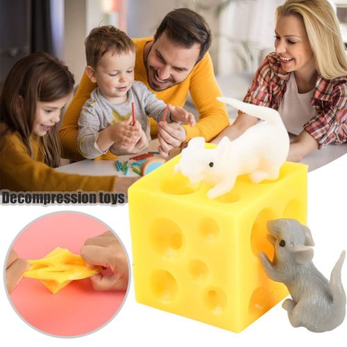 Souris Et Bloc De Fromage, Jouet Paresseux, Cache-Cache, Anti-Stress, Figurines Écrasables, Cadeau