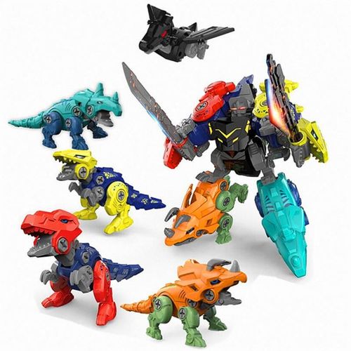 Ensemble De Jouets De Construction De Dinosaures 5 En 1, Jouets Pour Enfants De Plus De 3 Ans, Cadeaux Pour Garçons, Bricolage, Robot Déformable