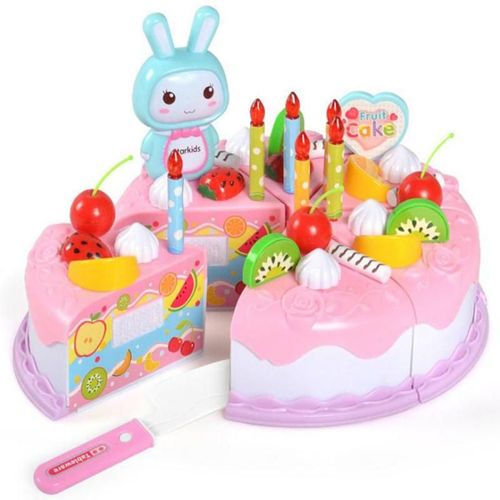 Jouets De Cuisine Pour Enfants, 37 Pièces, Jeu De Rôle, Gâteau Aux Fruits, Nourriture Pour Enfants, Ensemble De Découpe, Cadeau De Fête D'Anniversaire Pour Bébé, Jouets Pour Filles
