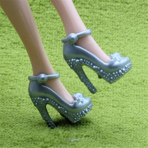 Chaussures De Poupée À La Mode, Accessoires Pour Poupées, Maison De Jeu, Robe De Soirée, Cadeau Pour Filles, 2 Paires