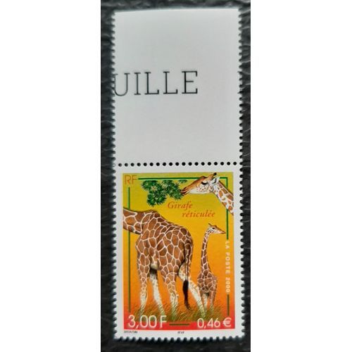 Timbre N° 3333 - Girafe Réticulée -2000