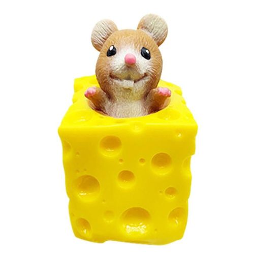 Jouets Anti-Stress Pour Enfants Et Adultes, Souris Et Fromage, Cache Et Recherche Paresseux, Figurines, Bloc De Fromage