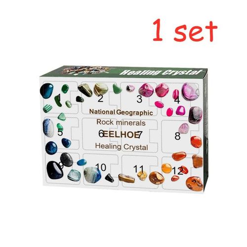 Calendrier De L'Avent En Cristal De Guérison, Boîtes Cadeaux De Nouvel An, Calendrier Compte À Rebours, Cadeaux De Noël Pour Enfants, Jeux Puzzle Pour Adultes