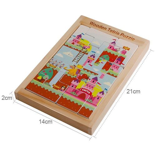Puzzle Château En Bois 3d Pour Bébés, Jeu Tetris, Puzzle Éducatif, Jouet Pour Enfants, Cadeau De Noël