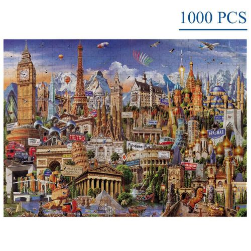Puzzle De Paysage Pour Enfants Et Adultes, 1000 Pièces, Motif De Noël, Meilleur Cadeau De Vacances, B5z3