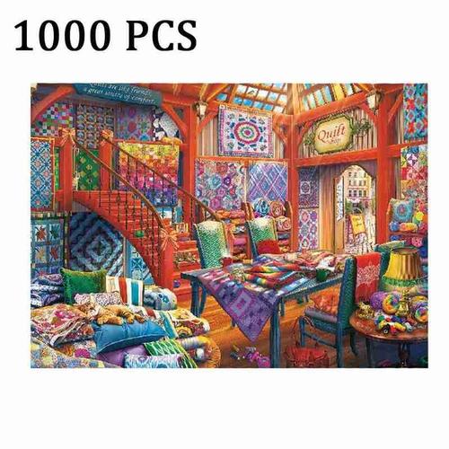 Puzzle En Papier En Bois 70x50cm, 1000 Pièces, Puzzle, Boutique De Couette, Jouets Éducatifs Pour Enfants, Autocollants De Décoration De Chambre À Coucher B7u6