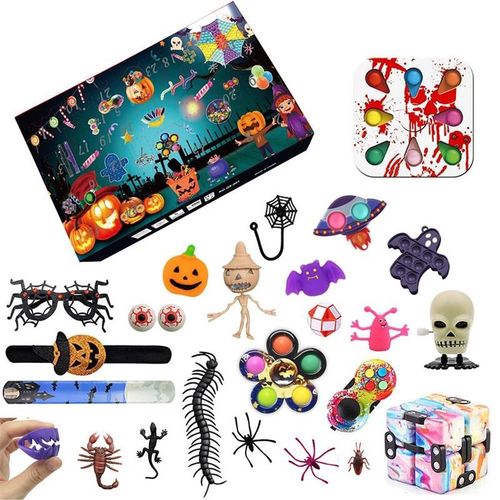 Boîte Aveugle De Décompression D'Halloween, Calendrier De Compte À Rebours, Boîte Aveugle, Hamburgers, Frites, Plaque Planétaire, Jouet Cadeau Pour Enfants