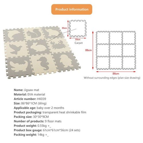 Tapis De Jeu Puzzle Pour Bébé, Tapis D'Exercice Imbriqué Pour Enfants, Carreaux De Sol, Jouets, Tapis Doux, Tapis D'Escalade, Mousse Eva Pour Nouveau-Né