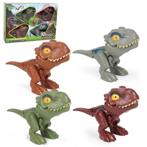 Jouet Dinosaure Interactif Pour Enfants, Modèle Tyrannosaure, Fidget, Mordant À La Main, Créatif, Cadeaux De Noël, 4 Pièces