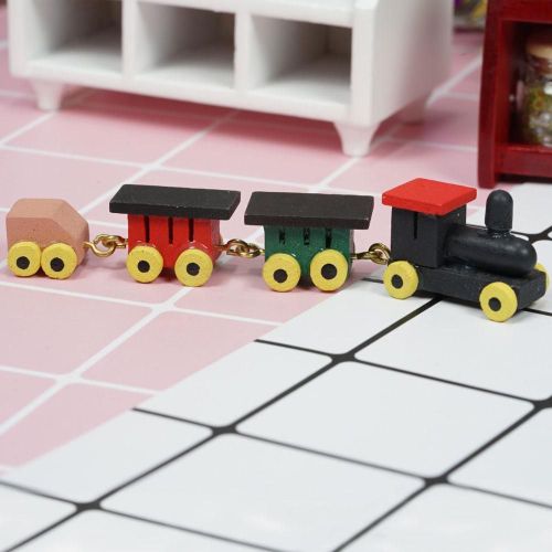 Petit Train 1:12, 3 Pièces/Ensemble, Mini Modèle En Bois, Simulation De Matériaux Pour La Maison, Jouets De Décoration Pour Enfants, Salon, Jouets, Chambre À Coucher, Bedar A4i6