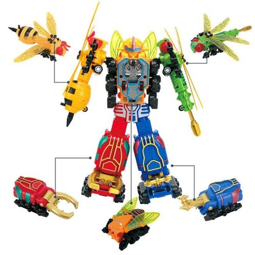 Robot De Transformation 5 En 1 Pour Enfants, Jouets Éducatifs Pour Garçons, Combinés En Super Robot De Construction