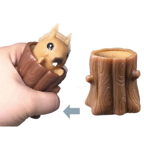 Jouet D'Écureuil À Décompression Amusant, Nouveauté, Tasse D'Écureuil À Presser, Porte-Stylo Télescopique Pour Enfants Et Adultes, Jouets Anti-Stress
