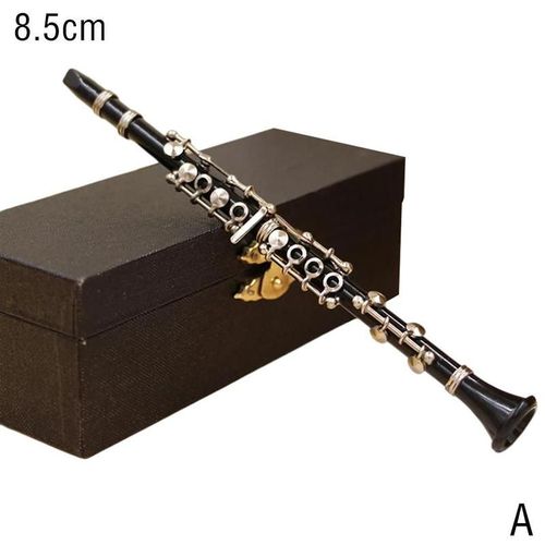 Décor De Bureau Miniature Modèle De Mini Clarinette, Affichage Noir, Meilleure Boîte De Maison En Cuir, Ornement Cadeau Avec Modèles T5d2