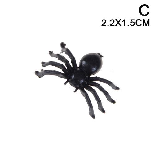 Petite Araignée Lumineuse Noire, Jouet En Plastique Pour Halloween, En Coton, T8y9