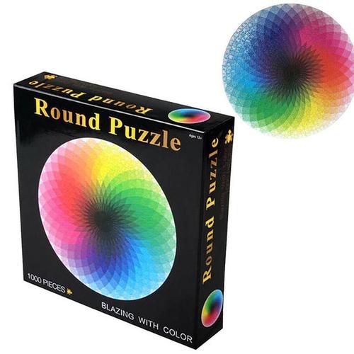 Puzzle Rond De 1000 Pièces, Palette Arc-En-Ciel, Jeu Intellectuel, Jouets Pour Adultes Et Enfants, Cadeau C8u9