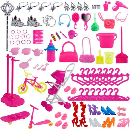 Mini Chaussures De Poupée Faites À La Main, Ensemble De Vélo, Maison De Jeu, Accessoires De Poupée De Princesse À La Mode Pour Barbie, Jouet Pour Enfants 94 Pièces