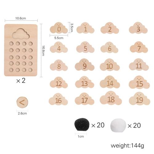 Planche De Comptage Numérique Montessori En Bois, Nuages, Jouet De Puzzle, Apprentissage Des Maths, Éducatif, Cadeau Pour Enfants