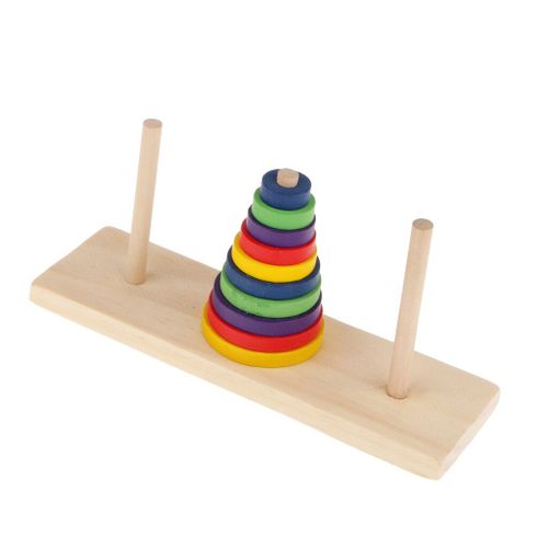 Puzzle Empileur En Bois Tour De Hano, Jeu De 10 Anneaux, Jouet Cadeau Pour Enfants Noël/Anniversaire