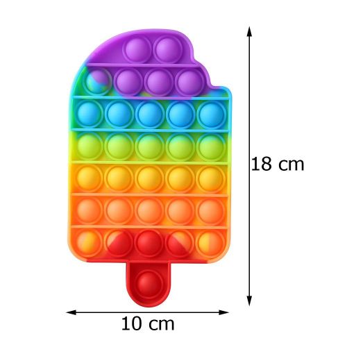 Jouet À Bulles En Forme D'Arc-En-Ciel Pour Adulte Et Enfant, Soulagement Sensoriel Du Stress, Dinosaure, Poulpe, Crème Glacée, Fidget
