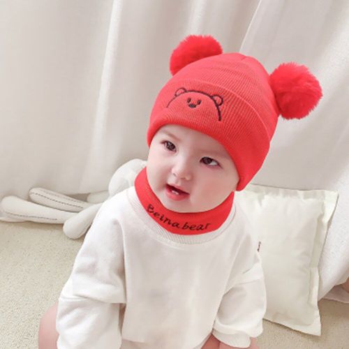 Chapeau De Bébé Tricoté En Laine, Mignon Ours, Épais Et Chaud Pour Enfants De 0 À 24 Mois, Automne Et Hiver