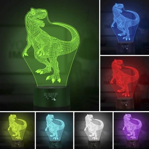 Lampe Led 3d En Forme De Dinosaure, Luminaire Décoratif D'Intérieur, Tactile Et Créatif, Avec Télécommande, Idéal Pour Une Table De Chevet