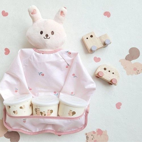 Bavoir Imperméable Pour Bébé, Imprimé Dessin Animé, Avec Poche Pour Nourriture, Pour Nourrissons, Longues Manches, Tablier De Peinture, Dessin, D55e