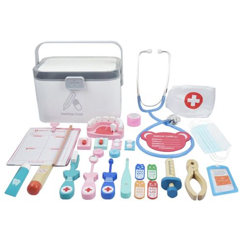 Kit Médical En Bois Pour Enfants, Jeu De Simulation, Accessoire De Dentiste, Médecin, Infirmière