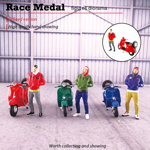 Figurines De Moto Miniatures En Résine, 1/64, Dioramas, Aménagement De Scènes De Rue, Projets De Bricolage