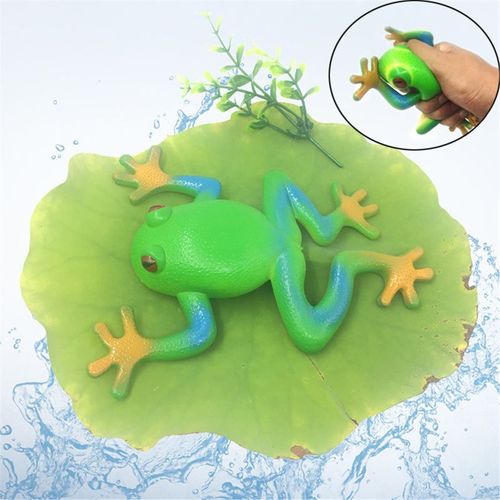 Grande Grenouille Verte, Balle Antistress, Jouet Gag En Caoutchouc Souple