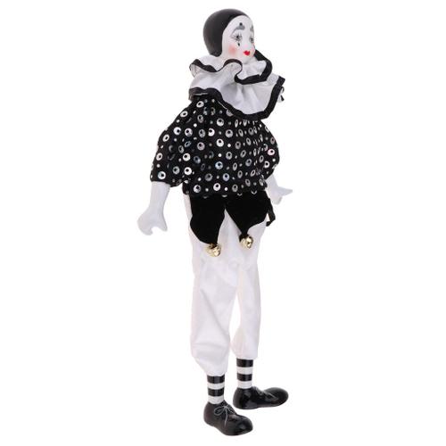 Poupée Clown En Porcelaine De 38cm Harlequinerie Pierrot Jester En Vêtements 15 Pouces De Haut 4