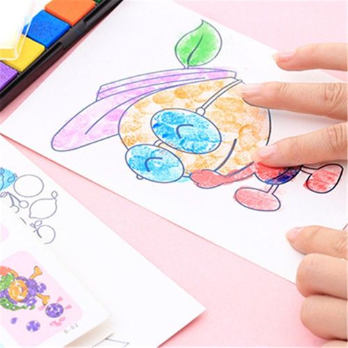 Carte De Peinture Au Doigt 6 Couleurs, Tampon À Encre, Animaux De Dessin Animé, Bricolage, Artisanat, Apprentissage, Jouets De Dessin Pour Enfants, 8 Pièces/Ensemble