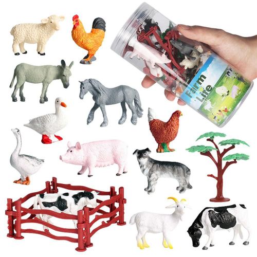 Ensemble De 12 Figurines D'Animaux De Ferme Pour Enfants, Mini Ensemble De Jouets De Ferme, Cheval, Mouton, Chèvre, Coloré Et Réaliste