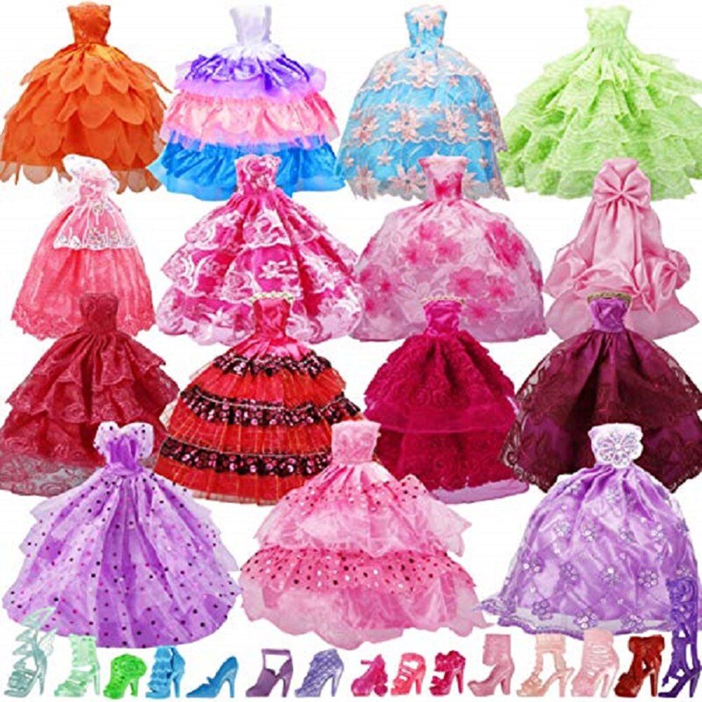 Mini Robe De Soirée Pour Poupée Barbie, 30 Pièces, Tenue À Talons Hauts, Accessoires Pour Maison De Poupée, Vêtements Pour Enfants, Jouet, Cadeau