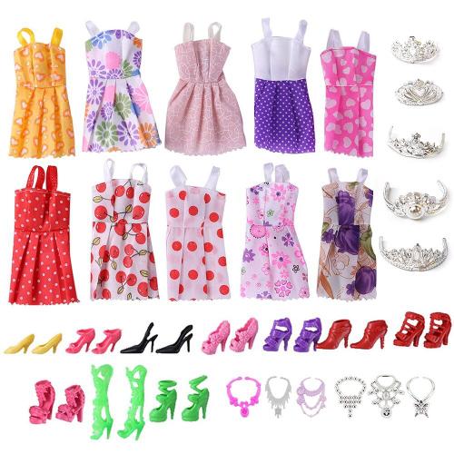 Chaussures De Poupée De Couleur Aléatoire, Bottes, Mini Robe, Tenue De Sac À Main, Bricolage, Accessoires De Jouets, Cadeau De Noël Et D'Anniversaire Pour Enfants, 35 Pièces