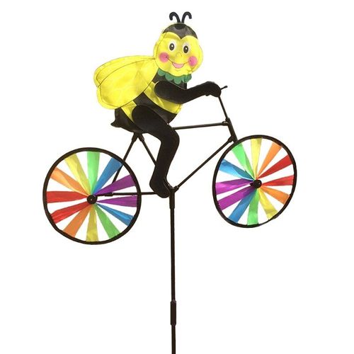 Moulin À Vent 3d En Forme D'Abeille Sur Vélo, Décoration De Jardin, De Pelouse Et De Cour
