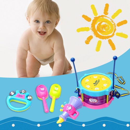 Ensemble De Jouets De Tambour Musical Pour Bébé, Jeu D'Éveil Pour Enfants, Jazz, Instrument De Musique À Percussion Électronique, Cadeau Éducatif