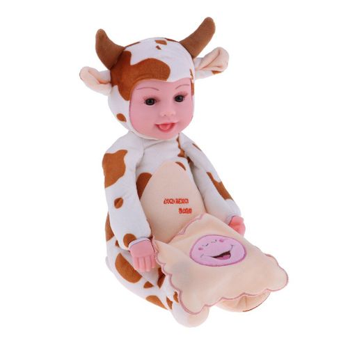 Adorable Poupée En Peluche Musicale Pour Bébé, Animaux En Peluche, Modèle Vache Marron, Cadeaux D'Anniversaire