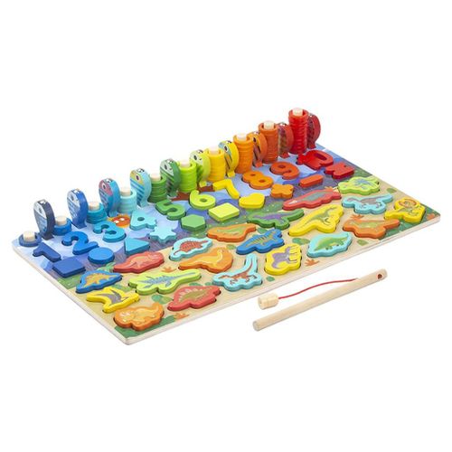 Planche De Correspondance Multifonctionnelle En Bois, Jouets Montessori En Forme De Dinosaure, Puzzle, Pêche, Comptage, Maths, Pour Enseigner Aux Jeunes Filles