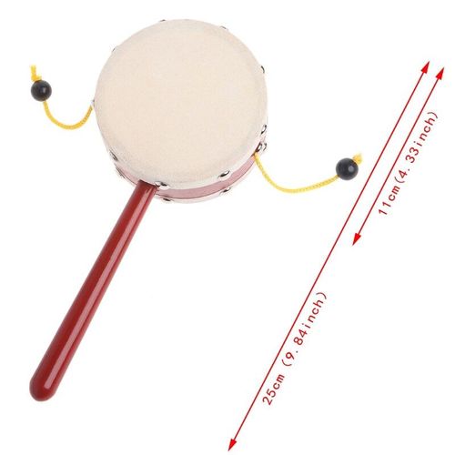 Hochet En Bois Pour Bébé, Tambour À Percussion, Jouet Musical À Main Pour Enfants, Cadeau Y4ud