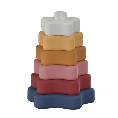 Jouets De Dentition En Silicone Pour Bébé, Blocs De Construction Éducatifs, Pile De Qualité Alimentaire, Étoile