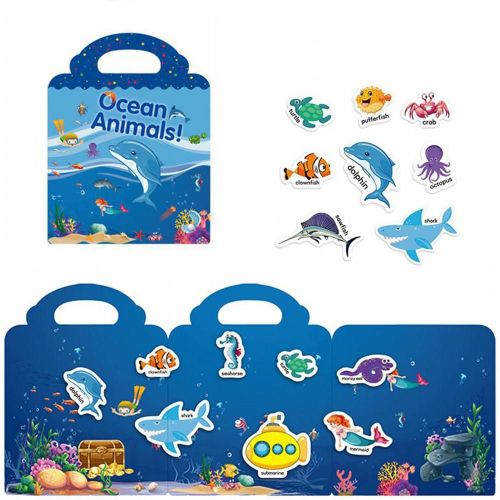 Autocollants De Scènes Réutilisables Pour Enfants, Puzzle Éducatif, Animal, Paradis, Vie Marine, Mon Corps, Bébé