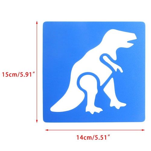 Modèle De Dessin De Dinosaure En Plastique, 6 Pièces, Pochoirs, Règles De Peinture Pour Enfants, Bricolage, Y4ud