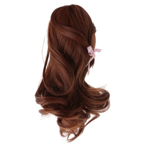 Perruque De Café Ondulée Bouclée, Postiche De Cheveux Pour Poupée Américaine De 18 Pouces, Accessoires De Poupée