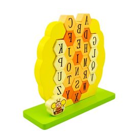 Jouet En Bois Pour Enfants D'Âge Préscolaire, Blocs De Lettres Hexagonaux, Puzzle De Construction En Nid D'Abeille, Jouet D'Empilage Interactif, Cadeau