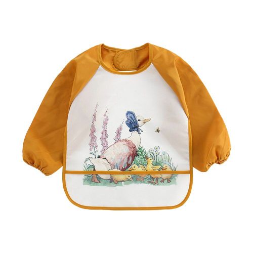 Bavoirs Imperméables À Manches Longues Pour Bébés, Fabrication Élaborée, Longue Durée D'Alimentation, Tablier De Peinture, Smock, Animaux Mignons
