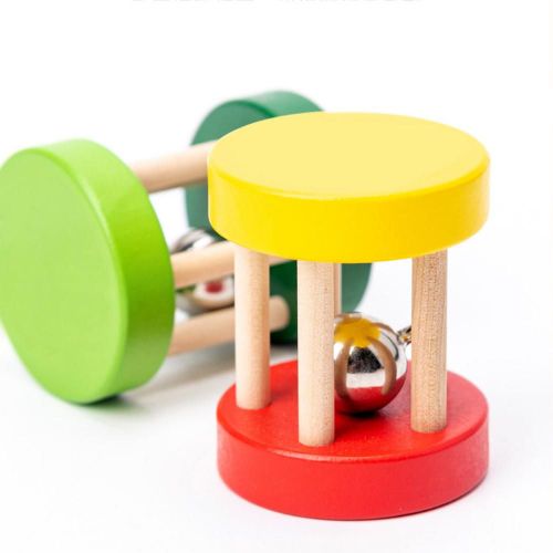 Cloche À Secouer En Bois, Jouets Pour Bébés, Cloches, Hochets, Jouets De Qualité Alimentaire, Jouets De Préhension Faits À La Main, Couleurs Aléatoires, Tambour De Dentition Pour Bébé