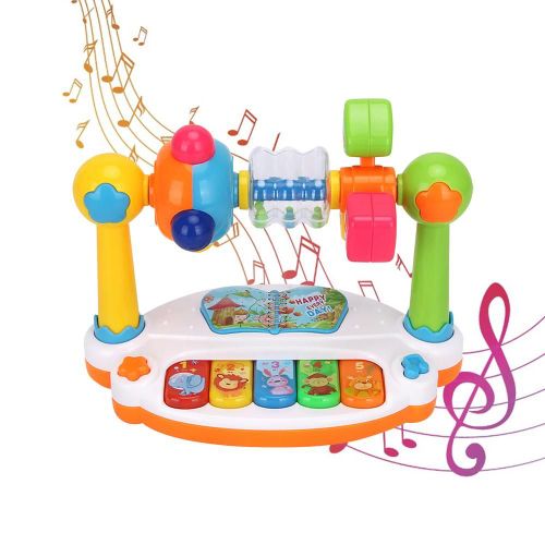 Piano Musical Rotatif Pour Bébé, Jouet Éducatif Avec Son D'Animaux Lumineux, Clavier Sonore, Cadeau Pour Enfant