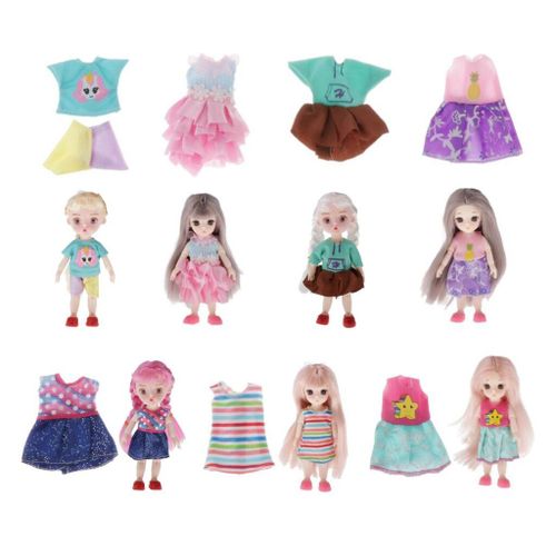7 Ensembles De Vêtements Pour Mini Poupées De 16cm/6.3 Pouces